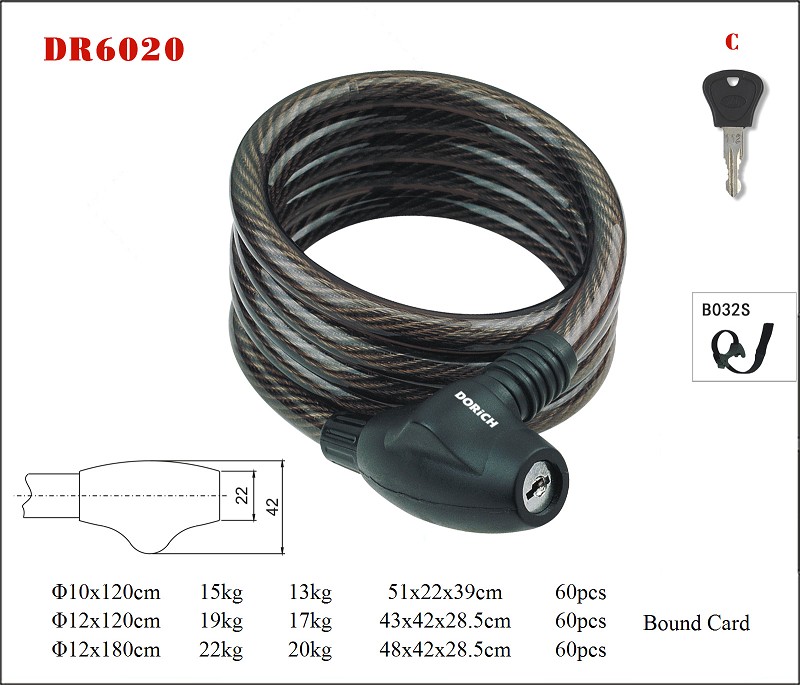 DR6020 Spiral Cable Lock